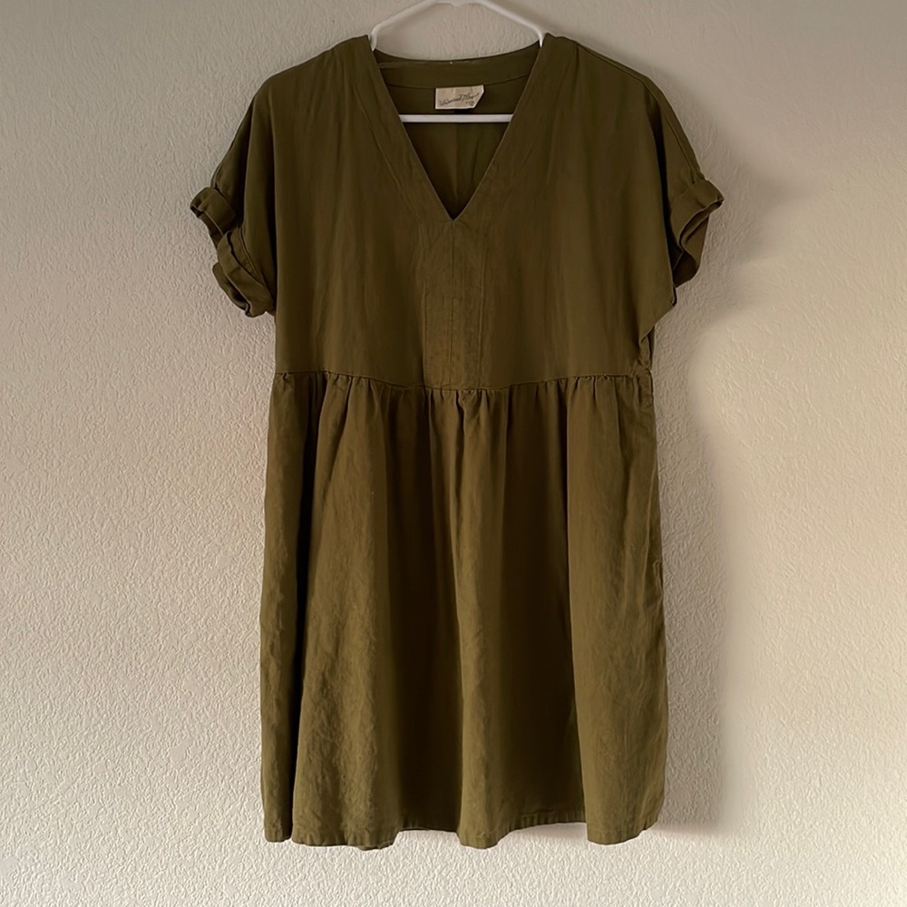 Olive green linen dress from Universal Thread